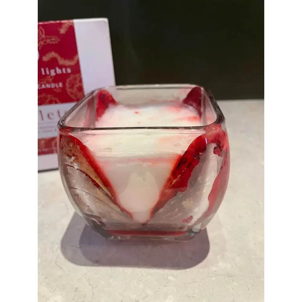 Northern Lights Mistletoe Artisan Candle red/white Cascade 8oz Glass jar